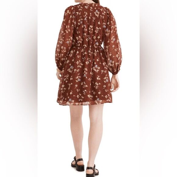 Madewell Norma Rae Long-Sleeve Dress in Dark Merlot Size S - Picture 9 of 10